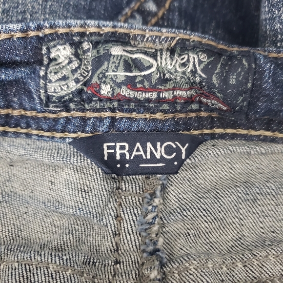 SILVER Francy Distressed Mini Jean Skirt size 27 - Picture 4 of 4